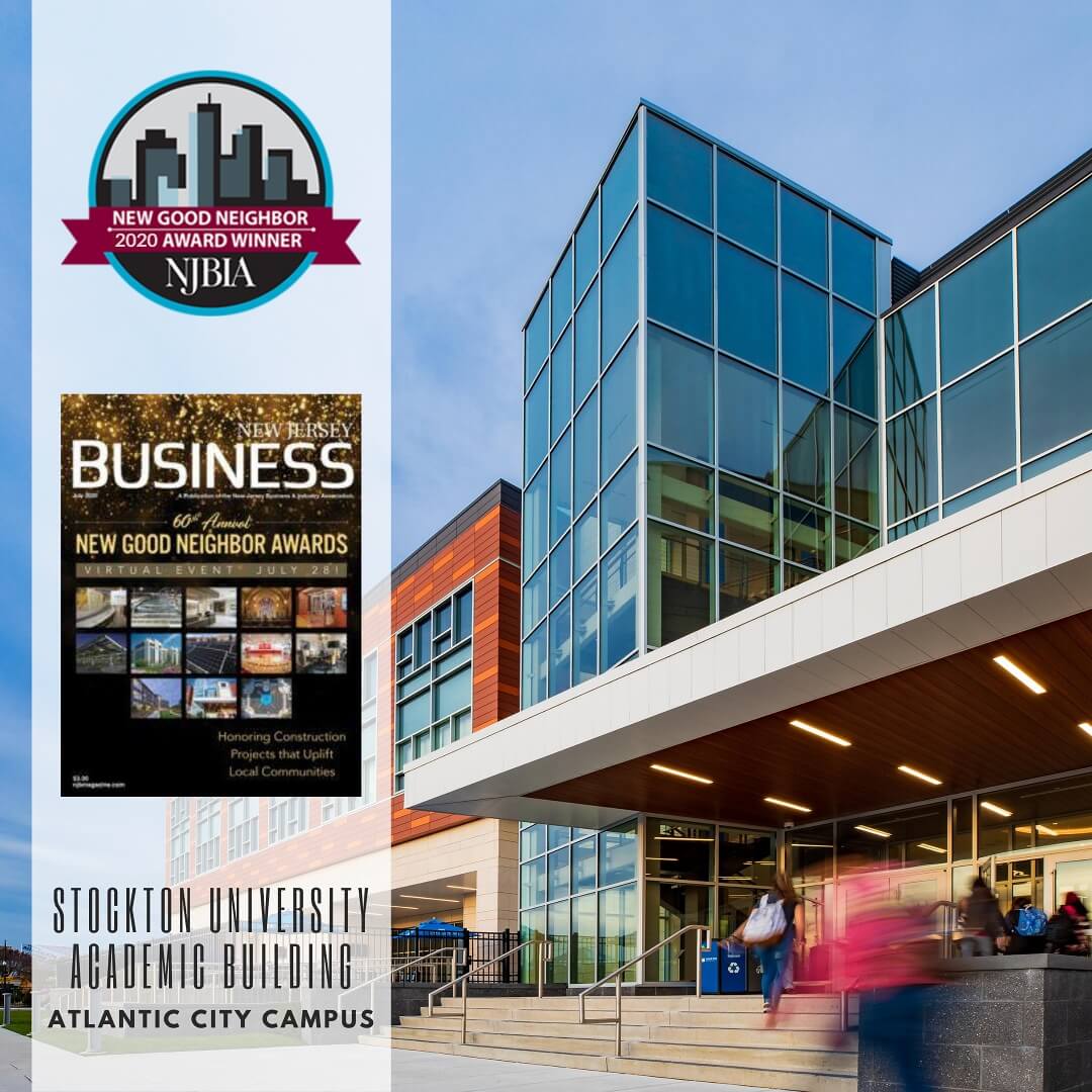 Stockton University Academic Building Wins NJBIA 2020 New Good Neighbor Award